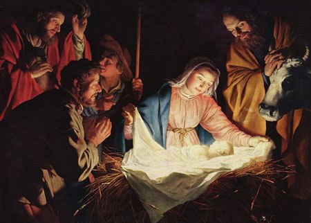 Jesus in the Manger (public doman via Wikimedia Commons)