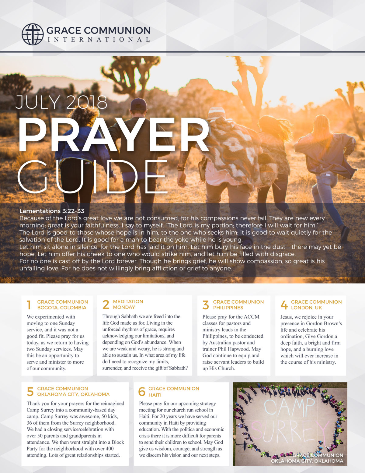 Prayer Guide: July 2018 – GCI Equipper